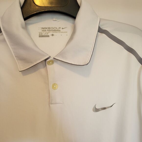 Nike Golf Dri-Fit Essential Performance Polo Shirt White Size Large Standard Fit - Picture 2 of 3